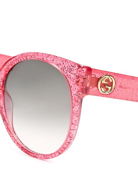 gucci pink and green glasses|Gucci pink glitter sunglasses.